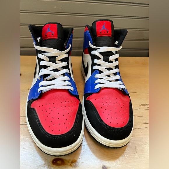 Nike Air Jordan 1 Mid Top 3 Bred/Royal/Chicago Retro Black Red Blue White Men 12 - Picture 2 of 10